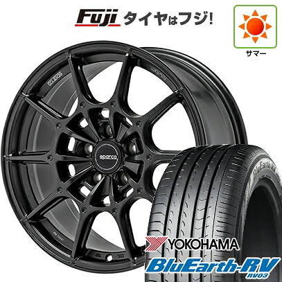 【パンク保証付き】【新品国産車用5穴114.3】 夏タイヤ ホイール4本セット 235/50R18 ヨコハマ ブルーアース RV-03 OZ SPARCO FF2 8.5J 18インチ(送料無料)
