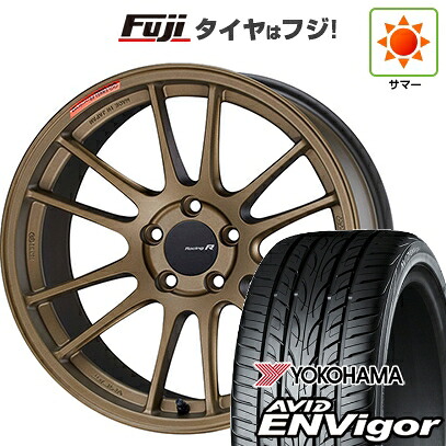 【新品国産車用5穴100】 夏タイヤ ホイール4本セット 225/55R18 ヨコハマ エイビッド エンビガーS321 ENKEI エンケイ Racing Revolution GTC01 RR チタニウムゴールド 8J 18インチ(送料無料)