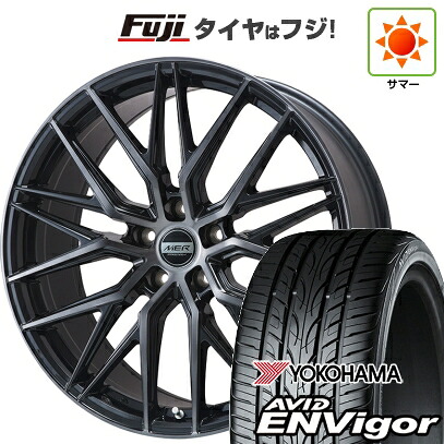 【新品国産車用5穴114.3】 夏タイヤ ホイール4本セット 225/40R19 ヨコハマ エイビッド エンビガーS321 プレミックス MER XMESH ブラッククリア 8J 19インチ(送料無料)