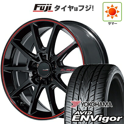 【新品国産車用5穴114.3】 夏タイヤ ホイール4本セット 225/50R18 ヨコハマ エイビッド エンビガーS321 MID WHEELS MID RACING R25 Plus 7.5J 18インチ(送料無料)|フジコーポレーション