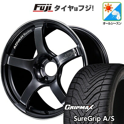 【新品国産車用5穴114.3】 オールシーズンタイヤ ホイール4本セット 225/40R18 グリップマックス シュアグリップ オールシーズン(限定) ヨコハマ アドバンレーシング TC-4 9J 18インチ(送料無料)｜フジコーポレーション
