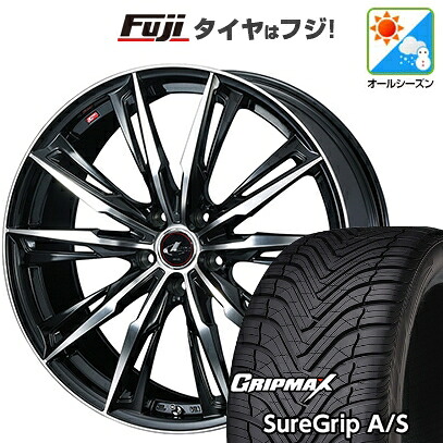 【新品国産車用5穴114.3】 オールシーズンタイヤ ホイール4本セット 235/60R18 グリップマックス シュアグリップ オールシーズン(限定) WEDS ウェッズ レオニス GX 7J 18インチ(送料無料)