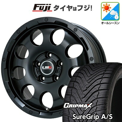 【新品国産車用5穴114.3】 オールシーズンタイヤ ホイール4本セット 225/45R18 グリップマックス シュアグリップ オールシーズン(限定) レアマイスター LMG CS-9 マットブラック 7.5J 18インチ(送料無料)