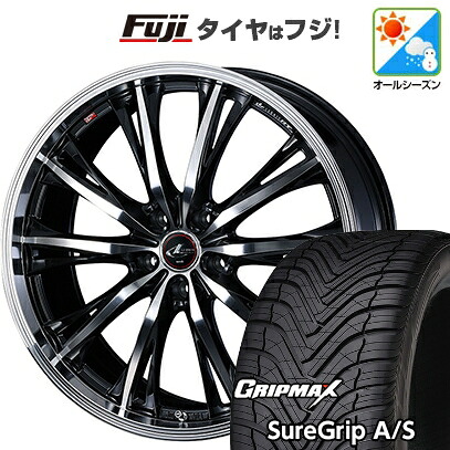 【新品国産車用5穴114.3】 オールシーズンタイヤ ホイール4本セット 225/55R19 グリップマックス シュアグリップ オールシーズン(限定) WEDS ウェッズ レオニス RT 7J 19インチ(送料無料)