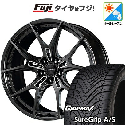 【新品国産車用5穴100】 オールシーズンタイヤ ホイール4本セット 225/55R18 グリップマックス シュアグリップ オールシーズン(限定) RAYS レイズ グラムライツ 57FXZ 8J 18インチ(送料無料)