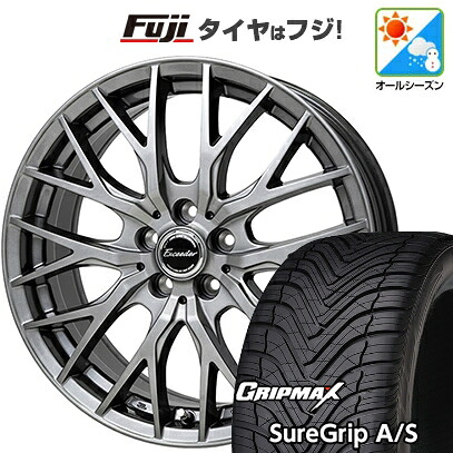 【新品国産車用5穴114.3】 オールシーズンタイヤ ホイール4本セット 225/40R18 グリップマックス シュアグリップ オールシーズン(限定) ホットスタッフ エクシーダー E05II 8J 18インチ(送料無料)