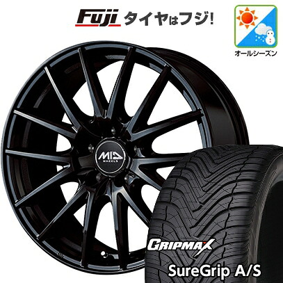【新品国産車用5穴114.3】 オールシーズンタイヤ ホイール4本セット 225/40R18 グリップマックス シュアグリップ オールシーズン(限定) MID WHEELS SQ27 8J 18インチ(送料無料)