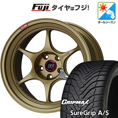 【新品国産車用5穴114.3】 オールシーズンタイヤ ホイール4本セット 235/50R18 グリップマックス シュアグリップ オールシーズン(限定) ENKEI エンケイ PerformanceLine PF06 ゴールド 8.5J 18インチ(送料無料)