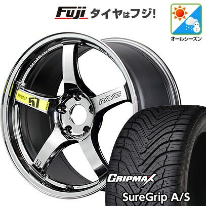 【新品国産車用5穴100】 オールシーズンタイヤ ホイール4本セット 225/40R18 グリップマックス シュアグリップ オールシーズン(限定) RAYS レイズ グラムライツ 57CR LIMITED (RB) 8.5J 18インチ(送料無料)