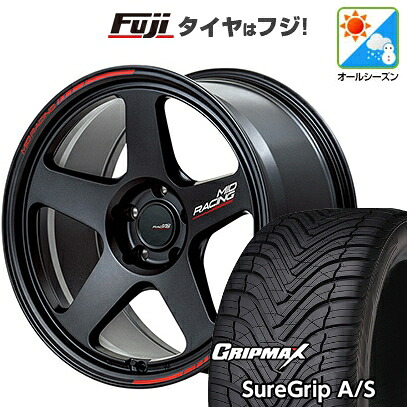 【新品国産車用5穴114.3】 オールシーズンタイヤ ホイール4本セット 225/40R18 グリップマックス シュアグリップ オールシーズン(限定) MID WHEELS MID RACING TR50 8J 18インチ(送料無料)
