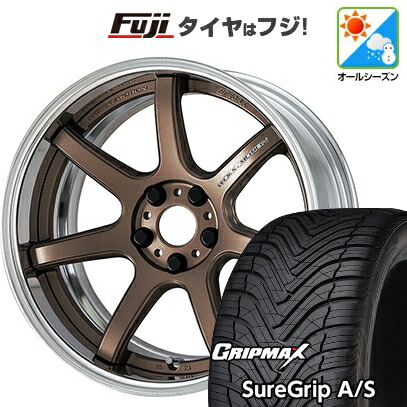【新品国産車用5穴100】 オールシーズンタイヤ ホイール4本セット 225/40R19 グリップマックス シュアグリップ オールシーズン(限定) WORK ワーク エモーション T7R 2P 8.5J 19インチ(送料無料)