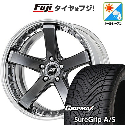 【新品国産車用5穴114.3】 オールシーズンタイヤ ホイール4本セット 225/55R19 グリップマックス シュアグリップ オールシーズン(限定) WORK ワーク バックレーベルジースト BST-2 7.5J 19インチ(送料無料)