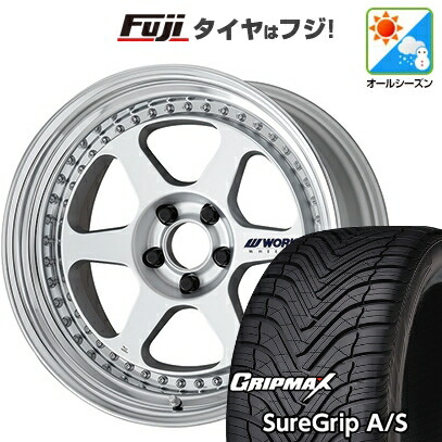 【新品国産車用5穴114.3】 オールシーズンタイヤ ホイール4本セット 225/45R18 グリップマックス シュアグリップ オールシーズン(限定) WORK ワーク マイスター L1 3P 8J 18インチ(送料無料)