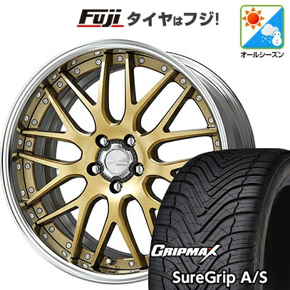 【新品国産車用5穴100】 オールシーズンタイヤ ホイール4本セット 225/55R18 グリップマックス シュアグリップ オールシーズン(限定) WORK ワーク ランベック LM1 8J 18インチ(送料無料)
