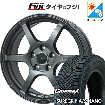 【新品国産車用5穴114.3】 オールシーズンタイヤ ホイール4本セット 225/65R17 グリップマックス シュアグリップ オールシーズン ナノ(限定) レアマイスター CS-V6(ガンメタ) 7J 17インチ(送料無料)