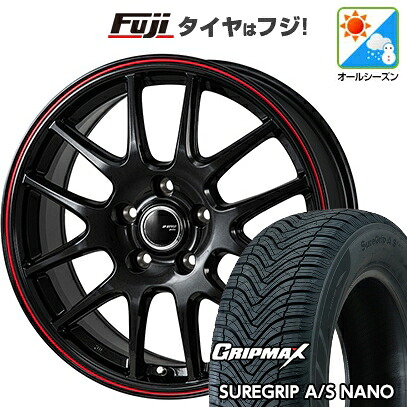 【新品国産車用5穴114.3】 オールシーズンタイヤ ホイール4本セット 225/65R17 グリップマックス シュアグリップ オールシーズン ナノ(限定) モンツァ JPスタイル ジェファ 7J 17インチ(送料無料)