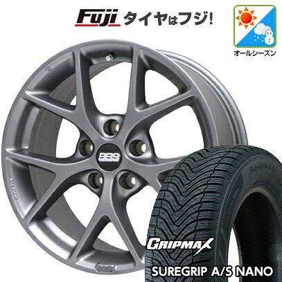 【新品】ライズ/ロッキー（ハイブリッド） オールシーズンタイヤ ホイール4本セット 195/65R16 グリップマックス シュアグリップ オールシーズン ナノ(限定) BBS GERMANY SR ヒマラヤサテングレー 7J 16インチ(送料無料)