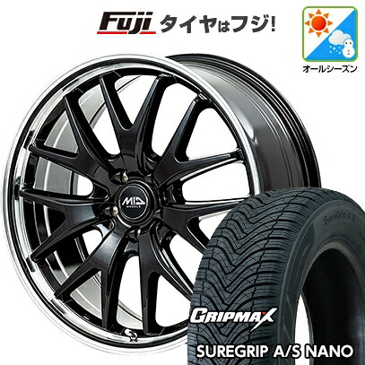 【新品国産車用5穴114.3】 オールシーズンタイヤ ホイール4本セット 225/65R17 グリップマックス シュアグリップ オールシーズン ナノ(限定) MID WHEELS エグゼ7 7J 17インチ(送料無料)
