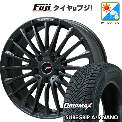 【新品国産車用5穴114.3】 オールシーズンタイヤ ホイール4本セット 225/65R17 グリップマックス シュアグリップ オールシーズン ナノ(限定) レアマイスター LF-FORCE マットブラック(平座ナット) 7J 17インチ(送料無料)