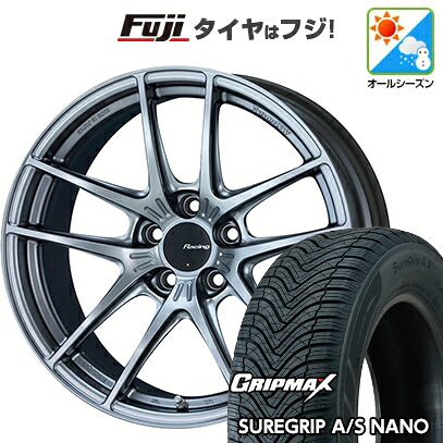【新品国産車用5穴114.3】 オールシーズンタイヤ ホイール4本セット 225/65R17 グリップマックス シュアグリップ オールシーズン ナノ(限定) ENKEI エンケイ Racing NVR5 7.5J 17インチ(送料無料)|フジコーポレーション