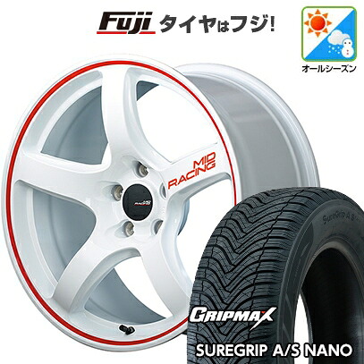 【新品】60系プリウス オールシーズンタイヤ ホイール4本セット 195/60R17 グリップマックス シュアグリップ オールシーズン ナノ(限定) MID WHEELS MID RACING R50 7J 17インチ(送料無料)