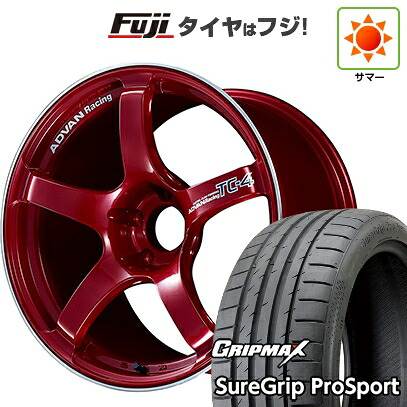 【新品国産車用5穴100】 夏タイヤ ホイール4本セット 225/40R18 グリップマックス シュアグリップ PRO SPORT BSW（限定） ヨコハマ アドバンレーシング TC-4 8.5J 18インチ(送料無料)