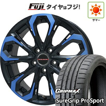 【新品国産車用5穴114.3】 夏タイヤ ホイール4本セット 225/35R19 グリップマックス シュアグリップ PRO SPORT BSW(限定) ビッグウエイ レイシーン プラバ5X(ブルークリア) 8J 19インチ(送料無料)