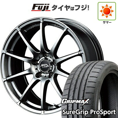 【新品国産車用5穴114.3】 夏タイヤ ホイール4本セット 215/45R18 グリップマックス シュアグリップ PRO SPORT BSW（限定） MID WHEELS スタッグ メタリックグレー 8J 18インチ(送料無料)