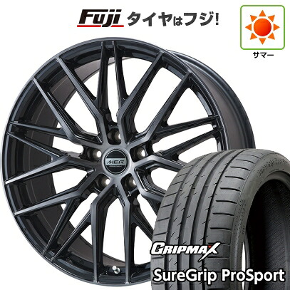 【新品国産車用5穴114.3】 夏タイヤ ホイール4本セット 225/45R18 グリップマックス シュアグリップ PRO SPORT BSW(限定) プレミックス MER XMESH ブラッククリア 7J 18インチ(送料無料)|フジコーポレーション