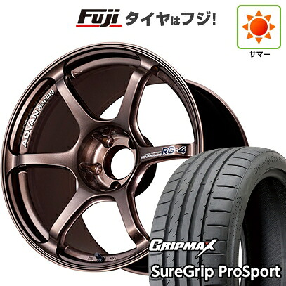 【新品国産車用5穴114.3】 夏タイヤ ホイール4本セット 225/40R18 グリップマックス シュアグリップ PRO SPORT BSW（限定） ヨコハマ アドバンレーシング RG-4 9J 18インチ(送料無料)