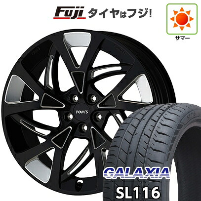 【新品】クラウンスポーツ/クラウンエステート 夏タイヤ ホイール4本セット 235/45R21 ギャラクシア SL116(限定) TOMS トムス(トヨタ車専用) TWF07 ダイヤモンドカットブラック【限定】 8.5J 21インチ(送料無料)
