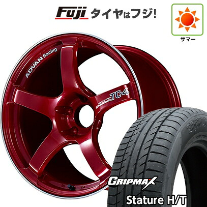 【新品国産車用5穴100】 夏タイヤ ホイール4本セット 225/55R18 グリップマックス スタチャー H/T BSW（限定） ヨコハマ アドバンレーシング TC-4 8J 18インチ(送料無料)