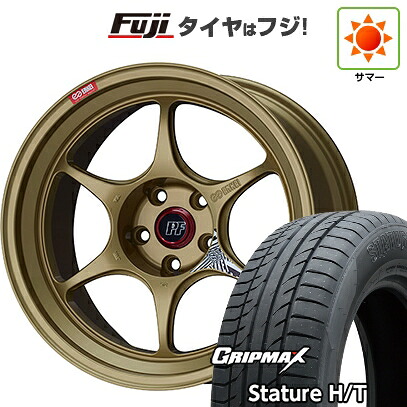【新品国産車用5穴114.3】 夏タイヤ ホイール4本セット 235/50R18 グリップマックス スタチャー H/T BSW（限定） ENKEI エンケイ PerformanceLine PF06 ゴールド 8.5J 18インチ(送料無料) 110,350円