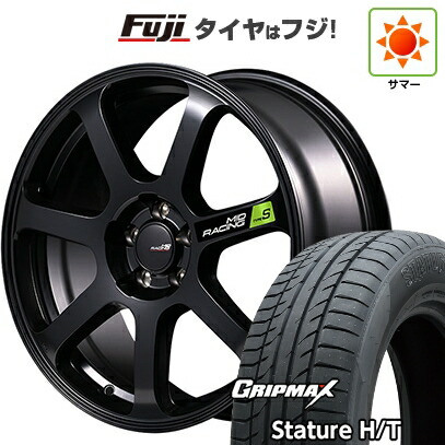 【新品国産車用5穴100】 夏タイヤ ホイール4本セット 225/55R18 グリップマックス スタチャー H/T BSW（限定） MID WHEELS MID RACING R07 タイプS 8J 18インチ(送料無料)