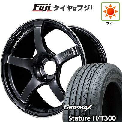 【新品国産車用5穴100】 夏タイヤ ホイール4本セット 225/55R18 グリップマックス スタチャー H/T300 BSW（限定） ヨコハマ アドバンレーシング TC-4 8J 18インチ(送料無料)