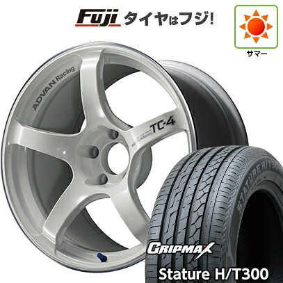 【新品国産車用5穴100】 夏タイヤ ホイール4本セット 225/55R18 グリップマックス スタチャー H/T300 BSW（限定） ヨコハマ アドバンレーシング TC-4 8J 18インチ(送料無料)