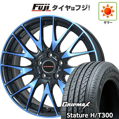 【新品国産車用5穴114.3】 夏タイヤ ホイール4本セット 225/55R19 グリップマックス スタチャー H/T300 BSW(限定2024年製) ビッグウエイ レイシーン プラバ9M(ブルークリア) 8J 19インチ(送料無料)