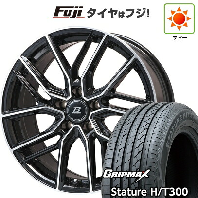 【新品国産車用5穴114.3】 夏タイヤ ホイール4本セット 235/55R18 グリップマックス スタチャー H/T300 BSW（限定） ブランドルライン ヴァレーゼ ブラックポリッシュ 7.5J 18インチ(送料無料)｜フジコーポレーション