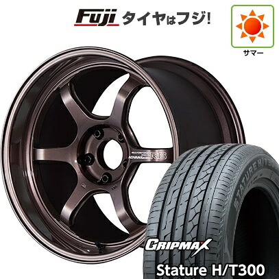 【新品国産車用5穴100】 夏タイヤ ホイール4本セット 225/55R18 グリップマックス スタチャー H/T300 BSW(限定) ヨコハマ アドバンレーシング R6 8J 18インチ(送料無料)|フジコーポレーション