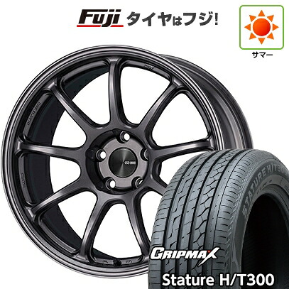 【新品国産車用5穴100】 夏タイヤ ホイール4本セット 225/55R18 グリップマックス スタチャー H/T300 BSW（限定） ENKEI エンケイ PerformanceLine PF09 8J 18インチ(送料無料)