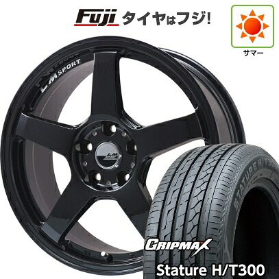 【新品国産車用5穴114.3】 夏タイヤ ホイール4本セット 235/55R18 グリップマックス スタチャー H/T300 BSW（限定） レアマイスター LMスポーツ LM-05R(グロスブラック) 7.5J 18インチ(送料無料)