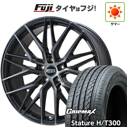 【新品国産車用5穴114.3】 夏タイヤ ホイール4本セット 225/60R18 グリップマックス スタチャー H/T300 BSW（限定） プレミックス MER XMESH ブラッククリア 7J 18インチ(送料無料)