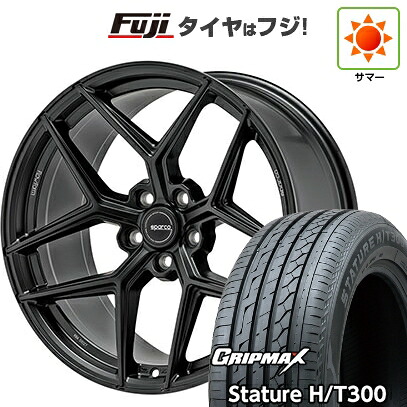 【新品国産車用5穴114.3】 夏タイヤ ホイール4本セット 235/55R18 グリップマックス スタチャー H/T300 BSW（限定） OZ SPARCO FF3 8J 18インチ(送料無料)