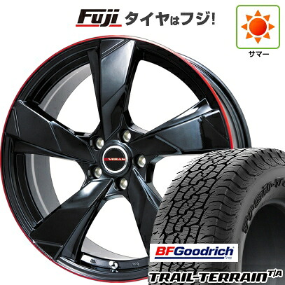 【新品国産車用5穴114.3】 夏タイヤ ホイール4本セット 235/60R18 BFグッドリッチ トレールテレーンT/A RBL プレミックス ヴェランV(グロスブラック/レッドリム) 7J 18インチ(送料無料)