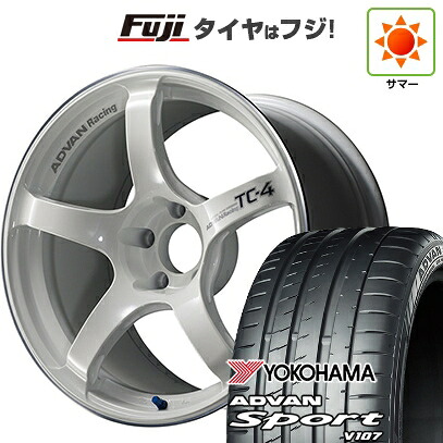 【パンク保証付き】【新品国産車用5穴114.3】 夏タイヤ ホイール4本セット 225/45R18 ヨコハマ アドバン スポーツ V107(限定) ヨコハマ アドバンレーシング TC-4 8J 18インチ(送料無料)｜フジコーポレーション