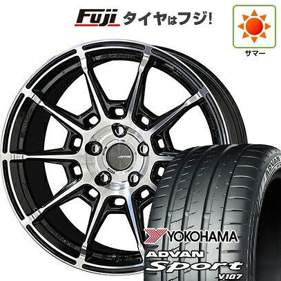 【パンク保証付き】【新品国産車用5穴114.3】 夏タイヤ ホイール4本セット 225/45R18 ヨコハマ アドバン スポーツ V107(限定) 共豊 ガレルナ レフィーノ 8J 18インチ(送料無料)
