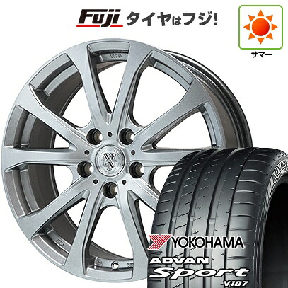 【パンク保証付き】【新品国産車用5穴114.3】 夏タイヤ ホイール4本セット 225/45R18 ヨコハマ アドバン スポーツ V107(限定) ビッグウエイ TRG-バーンII 8J 18インチ(送料無料)