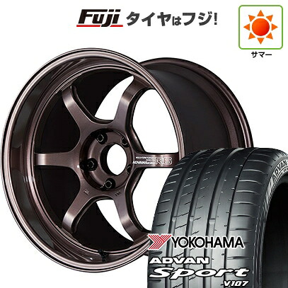 【パンク保証付き】【新品国産車用5穴114.3】 夏タイヤ ホイール4本セット 225/45R18 ヨコハマ アドバン スポーツ V107(限定) ヨコハマ アドバンレーシング R6 8J 18インチ(送料無料)