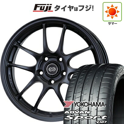 【パンク保証付き】【新品国産車用5穴114.3】 夏タイヤ ホイール4本セット 225/45R18 ヨコハマ アドバン スポーツ V107(限定) ENKEI エンケイ PerformanceLine PF01 8J 18インチ(送料無料)