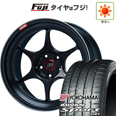 【パンク保証付き】【新品国産車用5穴114.3】 夏タイヤ ホイール4本セット 225/45R18 ヨコハマ アドバン スポーツ V107(限定) ENKEI エンケイ PerformanceLine PF06 8J 18インチ(送料無料)